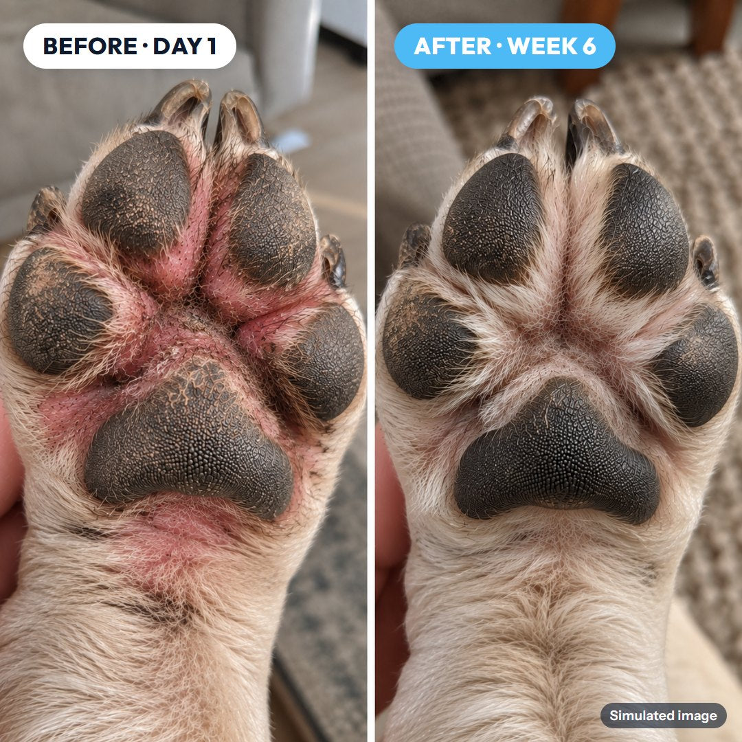 Paws: before and after (simulated image)