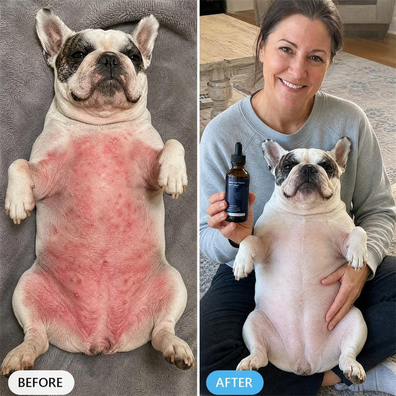 Before and after, the same dog's belly (3)