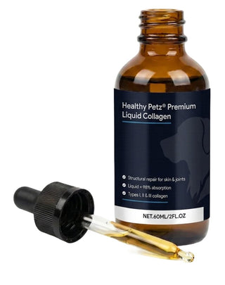 Healthy Petz Premium Liquid Collagen bottle, new label